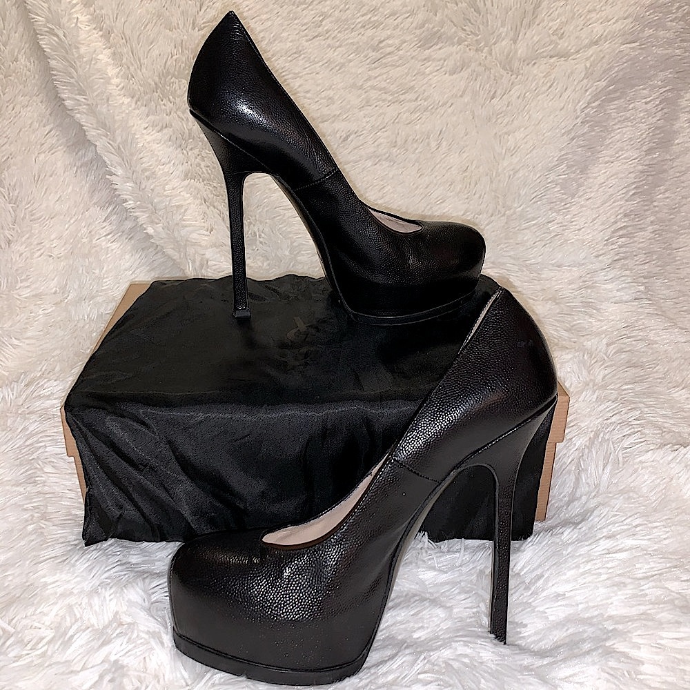 YSL Tribute Two Black Stiletto Heels